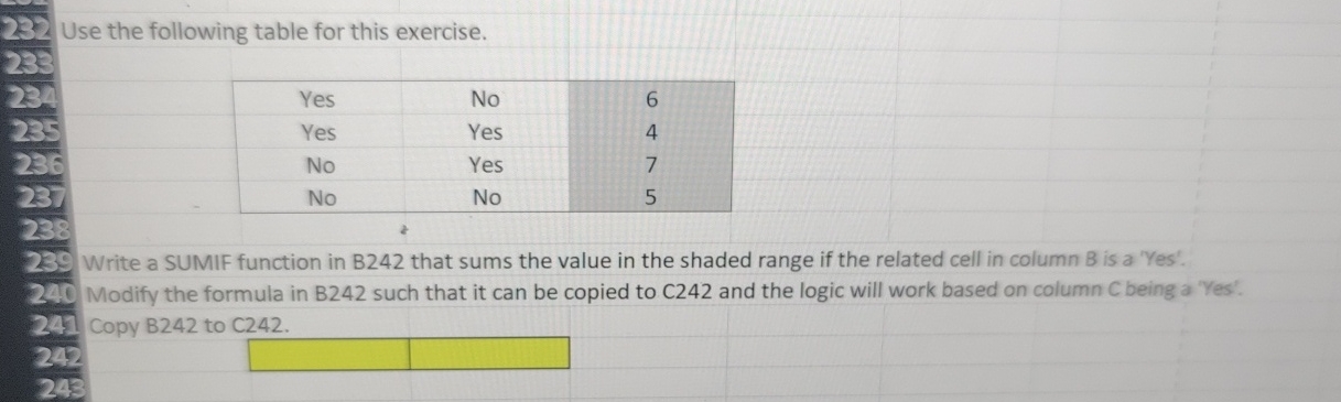 Use the following table for this exercise. \