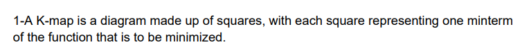 1 - A K - map is a diagram made up of squares,