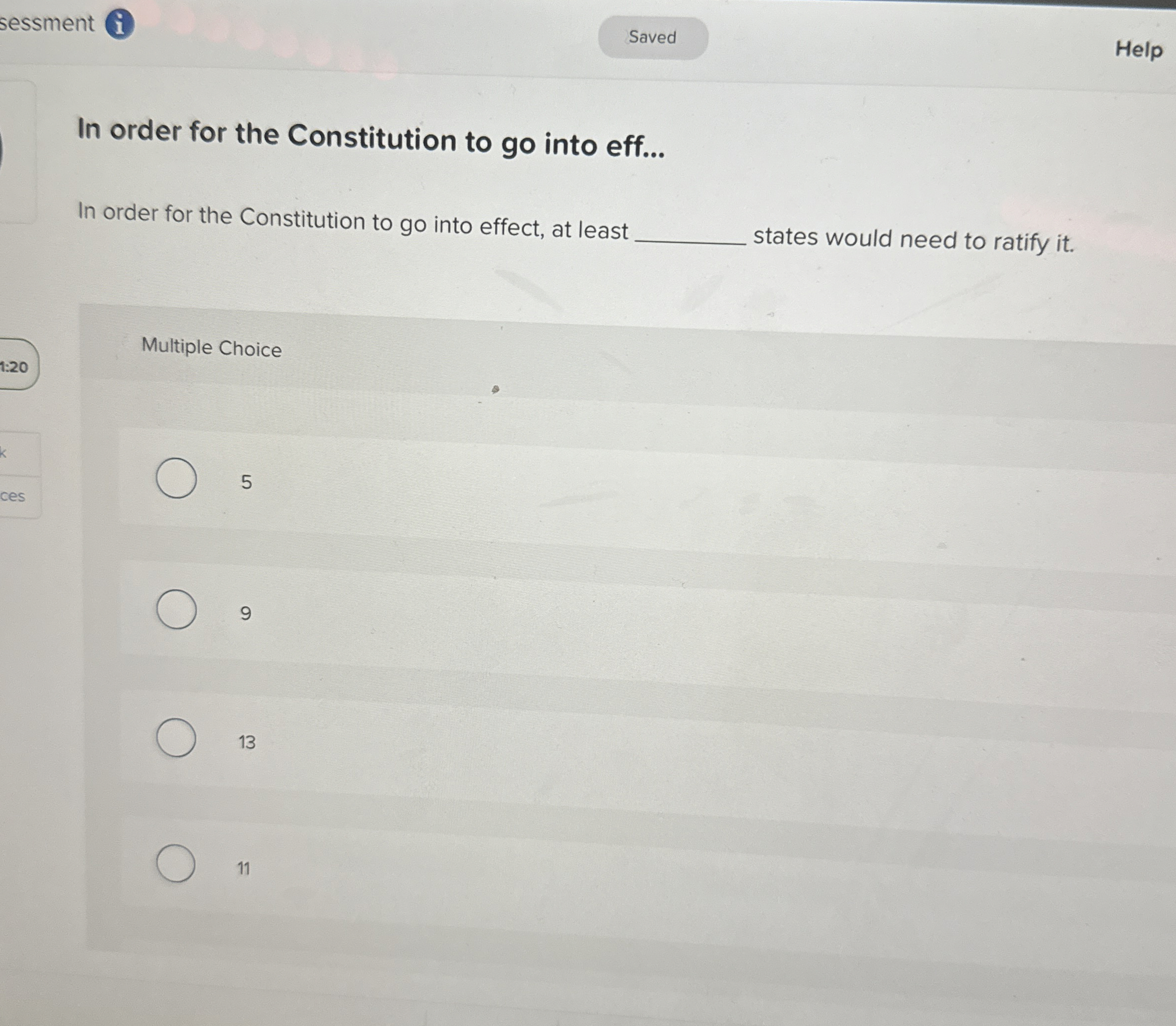 sessment ( i Help In order for the Constitution