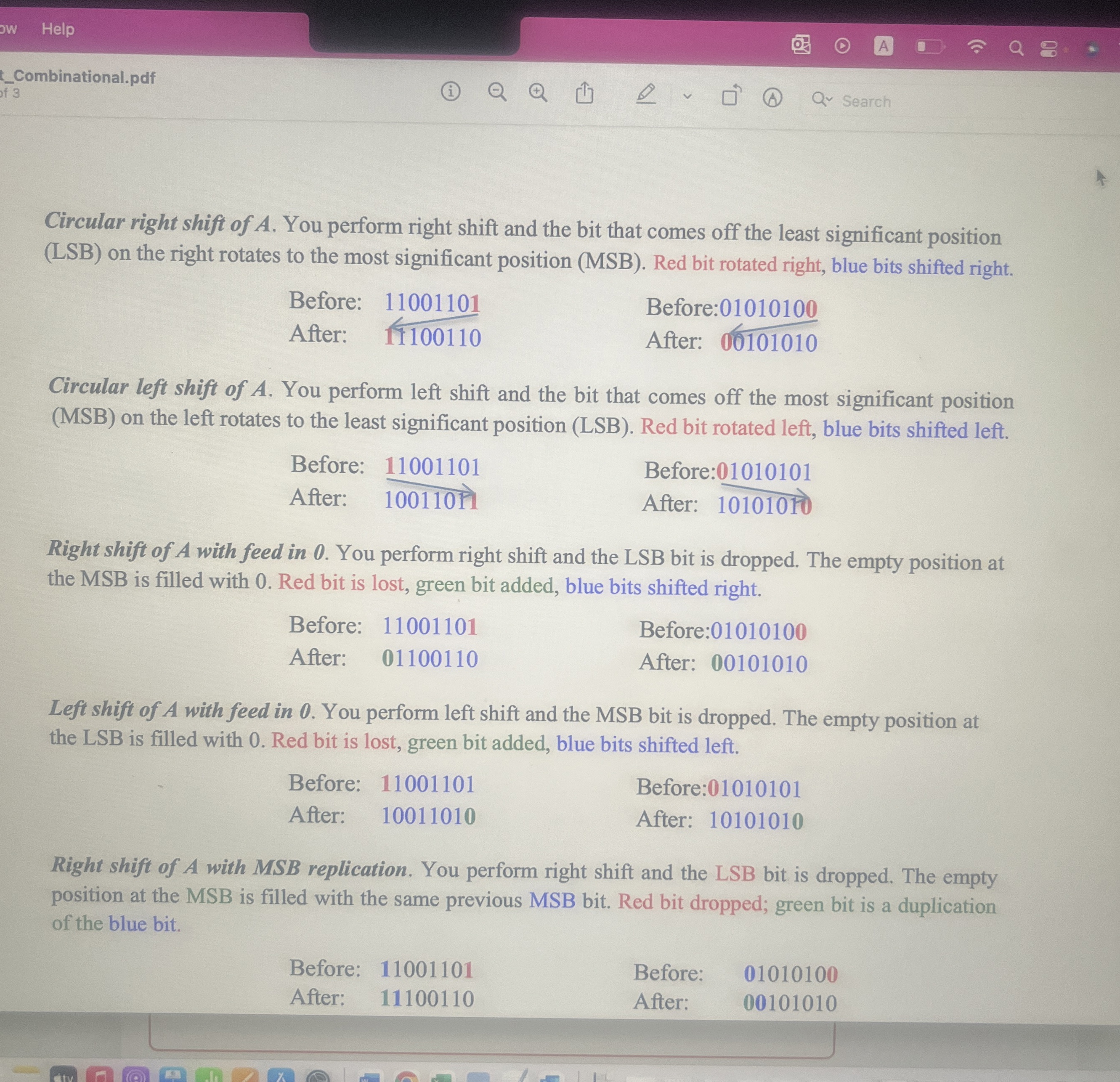 Shift Operations Write a verilog code Do not rely