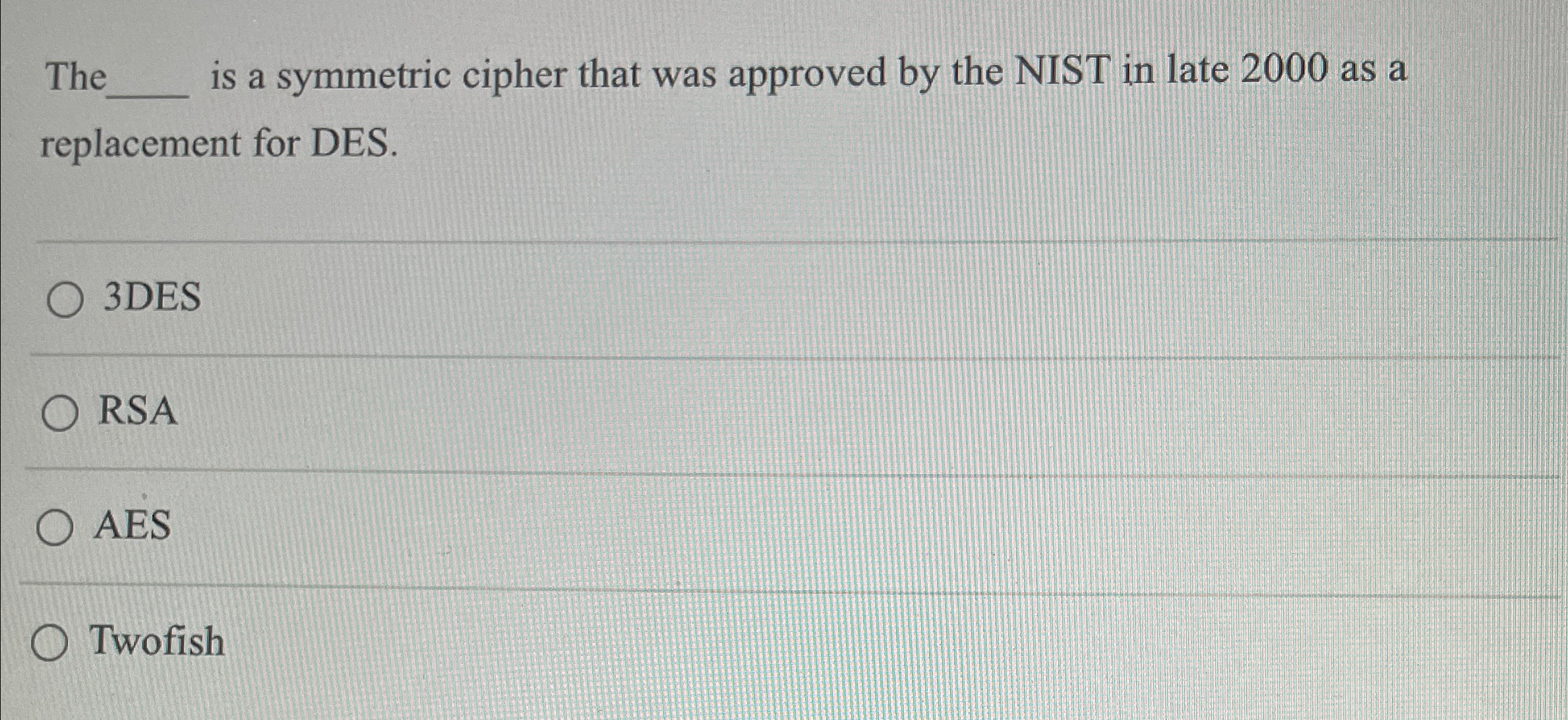 The is a symmetric cipher that was approved by
