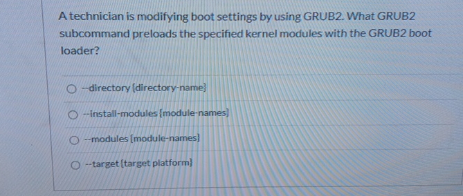 A technician is modifying boot settings by using