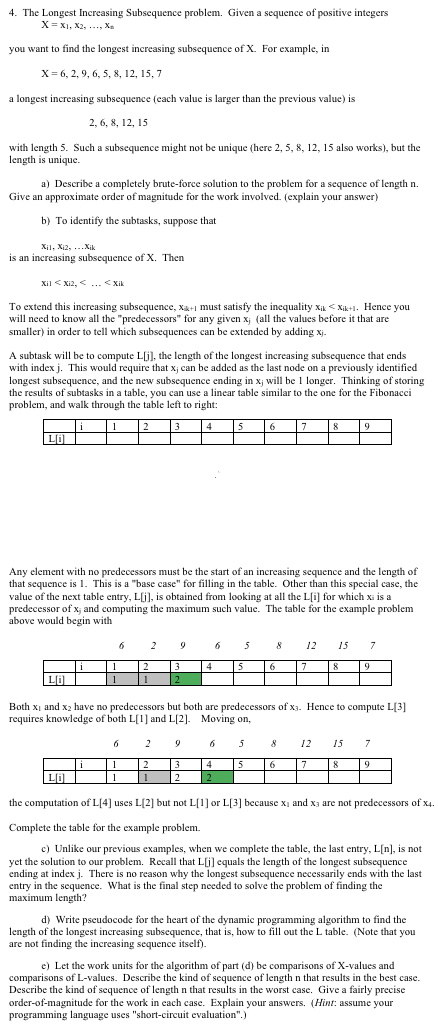 Please solve parts a - e for the following