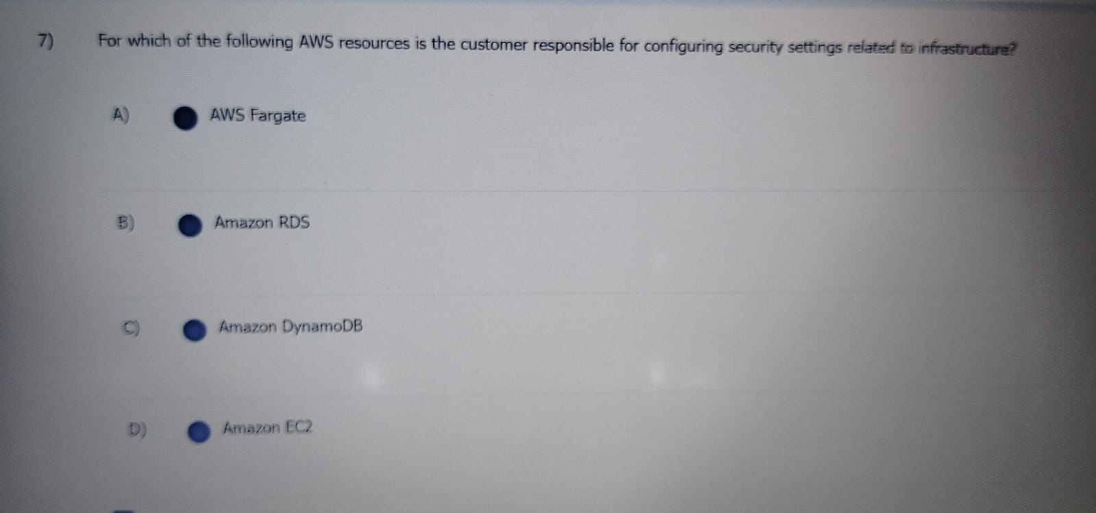 For which of the following AWS resources is the
