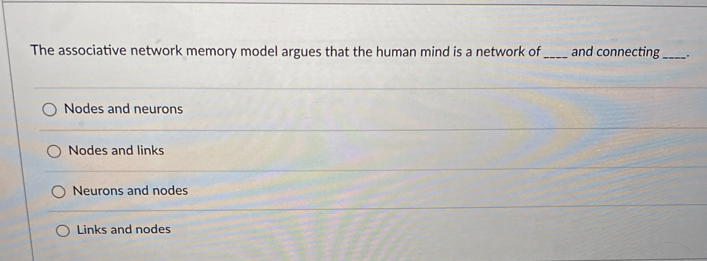 The associative network memory model argues that