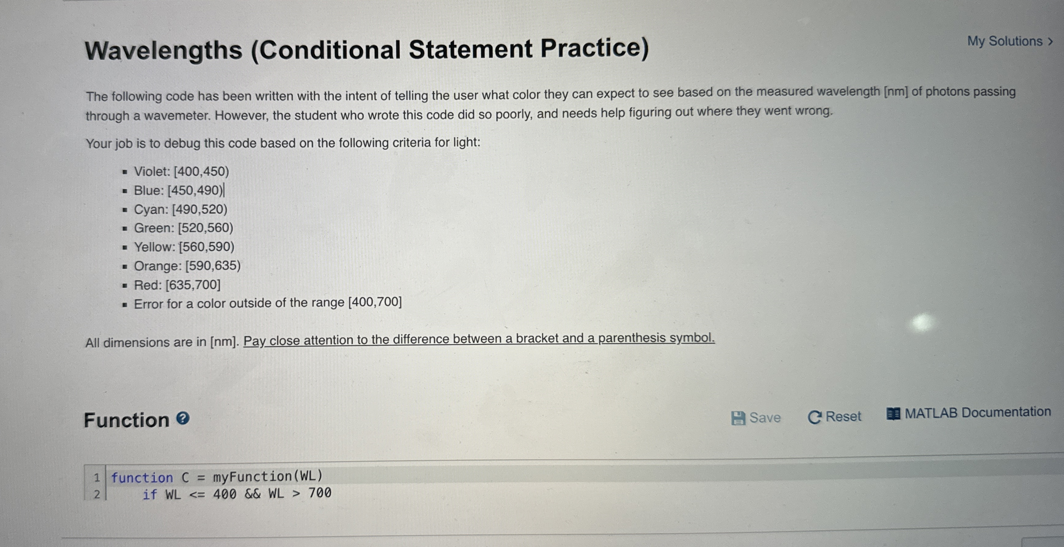 Wavelengths ( Conditional Statement Practice ) My
