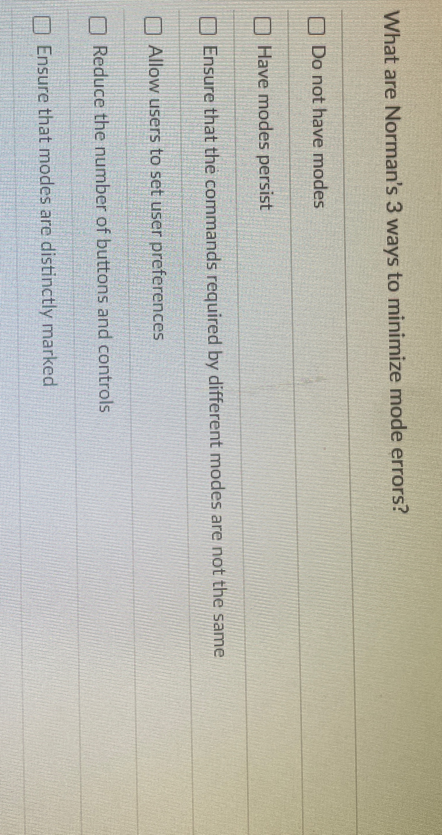 What are Norman's 3 ways to minimize mode errors?