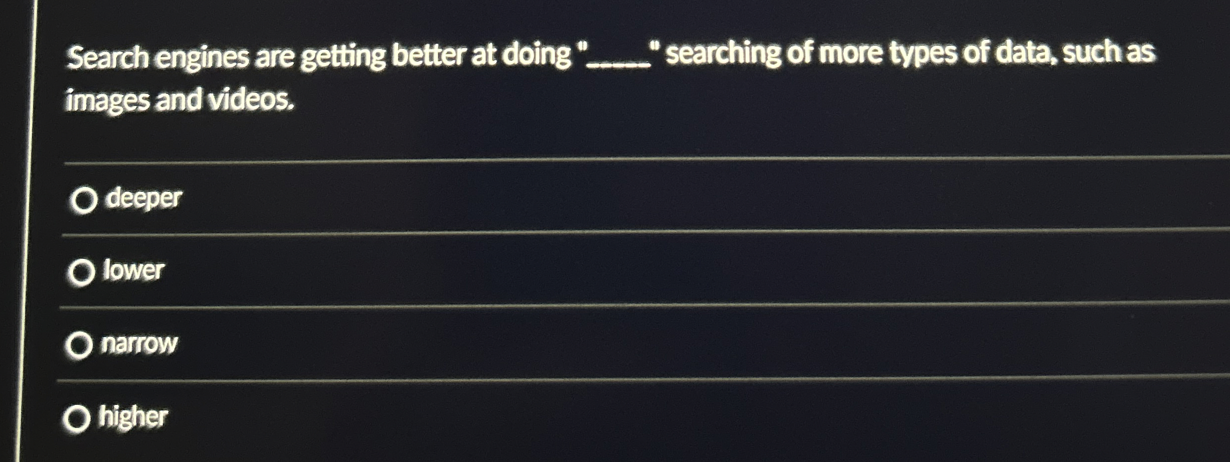 Search engines are getting better at doing " . q