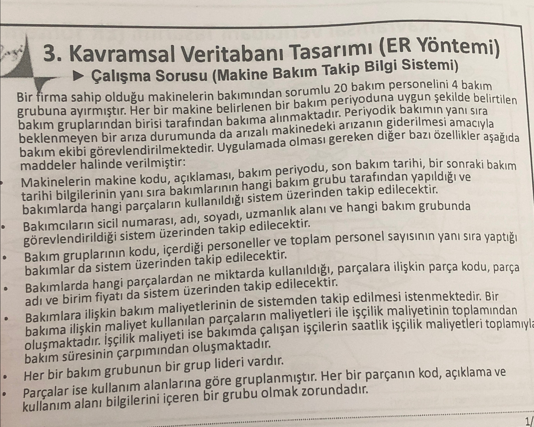 Kavramsal Veritaban Tasar m ( ER Y ntemi ) - al