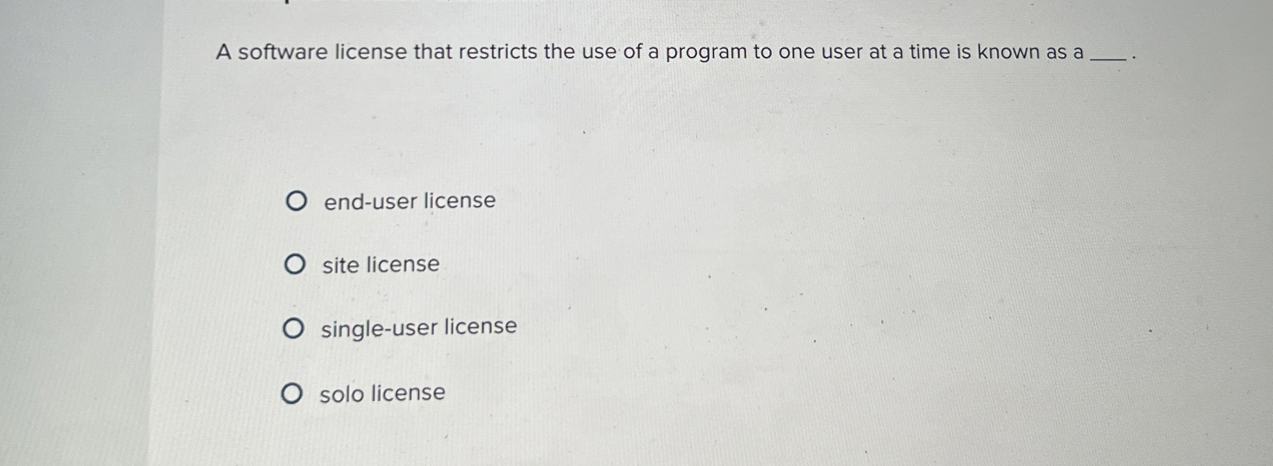 A software license that restricts the use of a