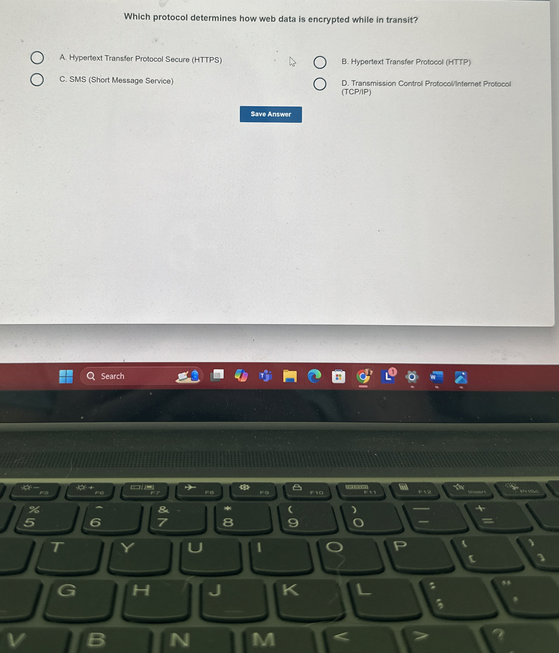 Which protocol determines how web data is