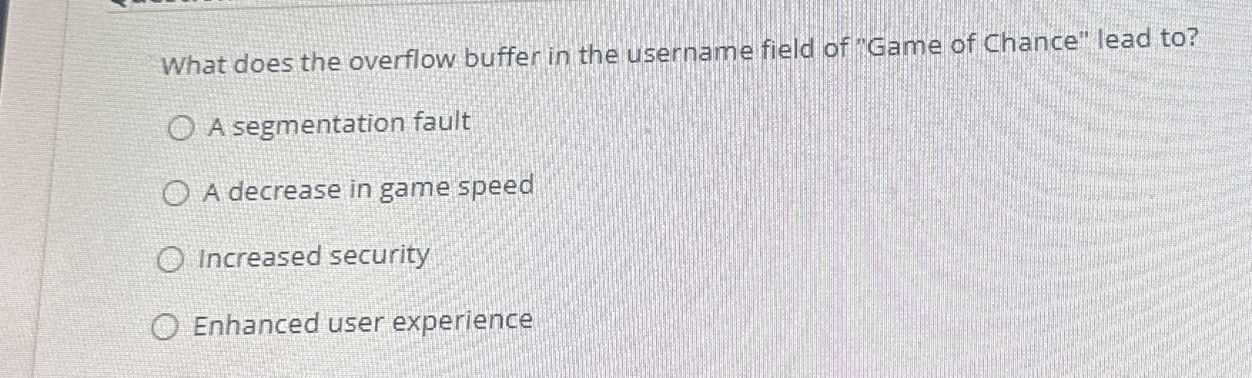 What does the overflow buffer in the username