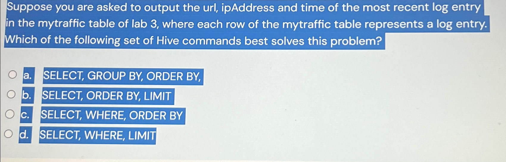 Suppose you are asked to output the url,