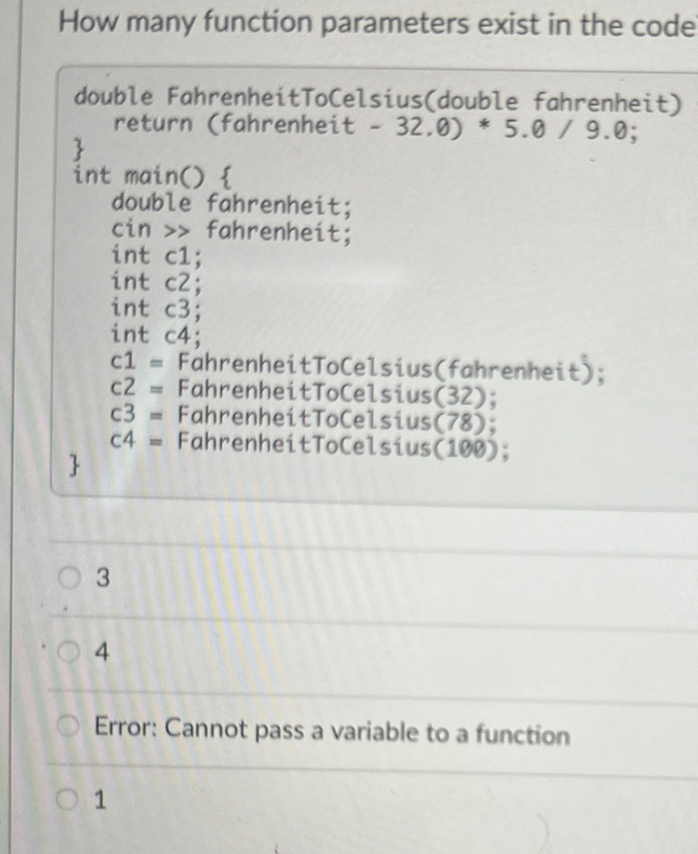 How many function parameters exist in the code 3