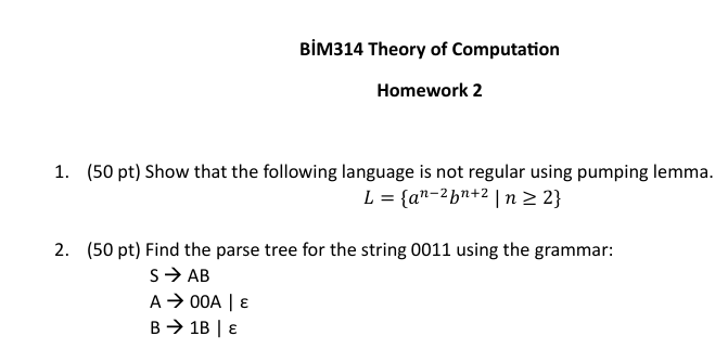 ( 5 0 pt ) Show that the following language is