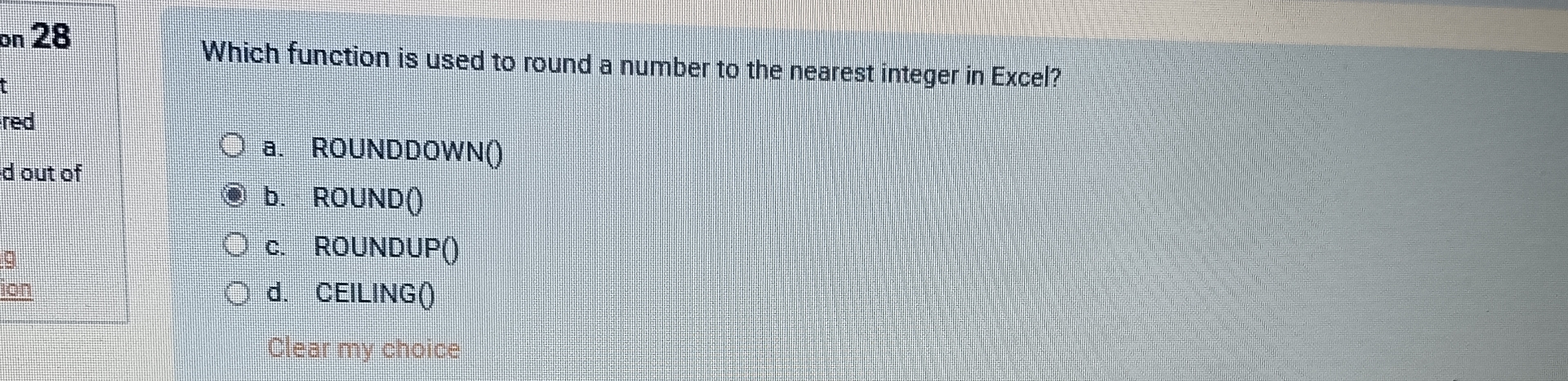 on 2 8 Which function is used to round a number