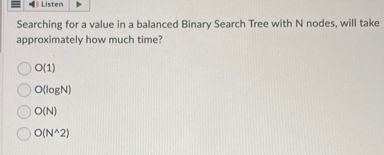 Searching for a value in a balanced Binary Search
