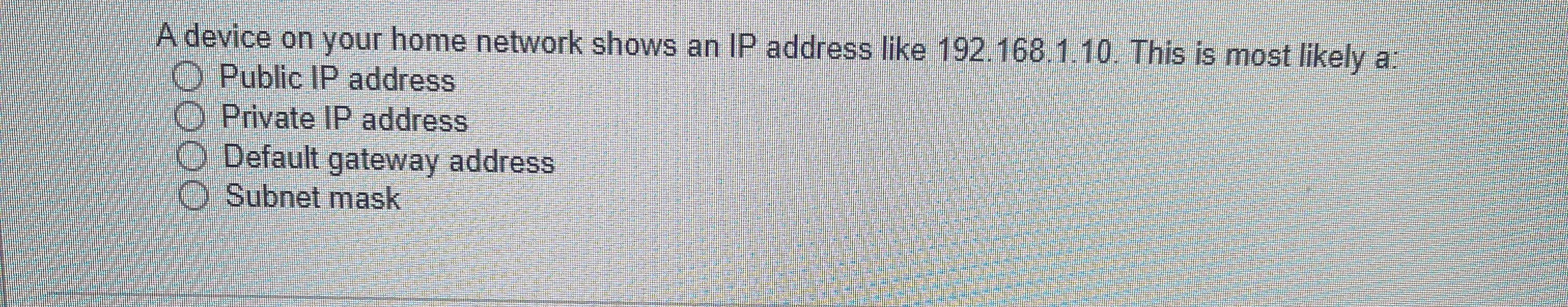 A device on your home network shows an IP address