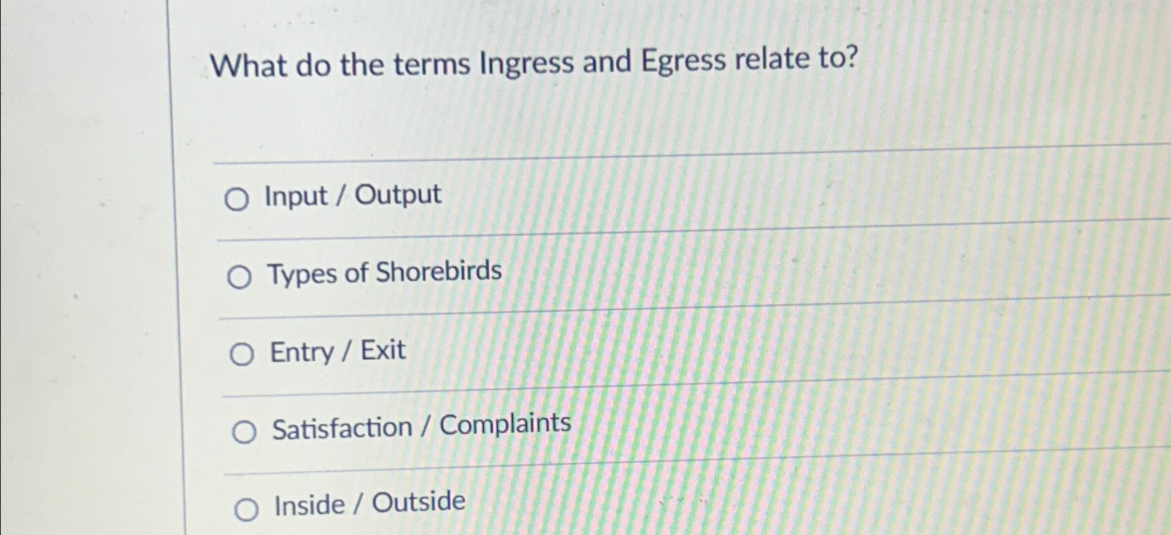 What do the terms Ingress and Egress relate to ?