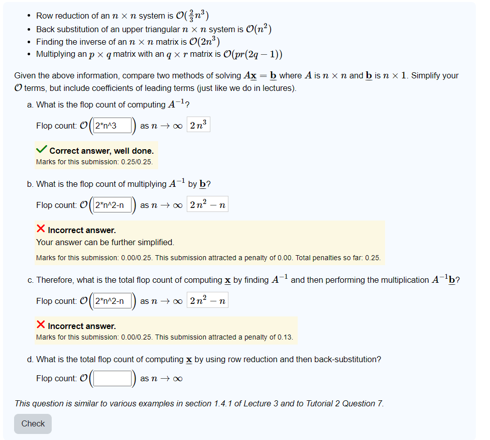Row reduction of an n n system is O ( 2 3 n 3 )