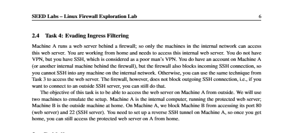 2 . 4 Task 4 : Evading Ingress Filtering Machine