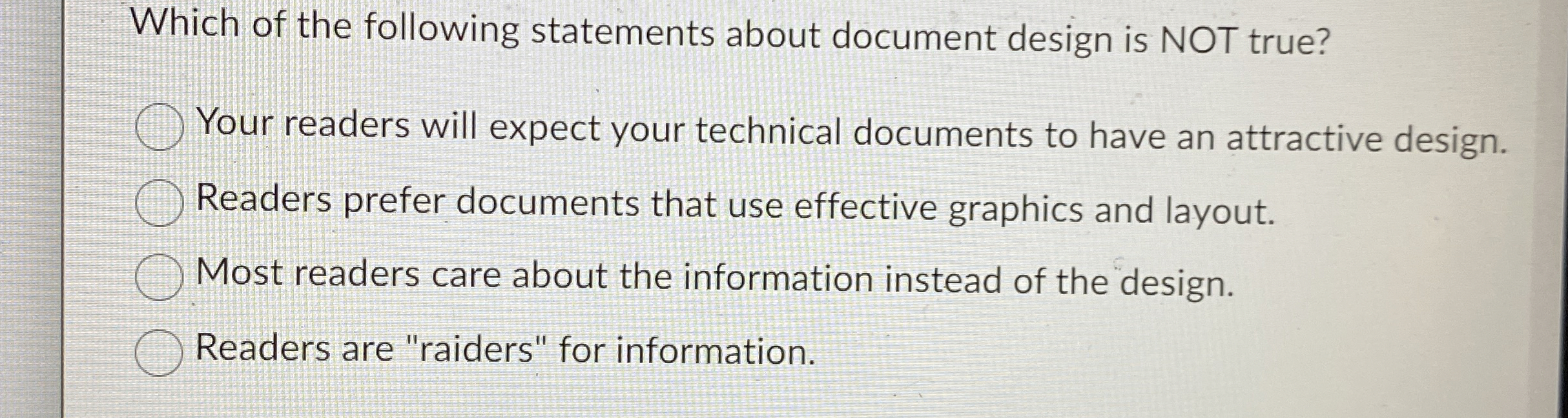 Which of the following statements about document