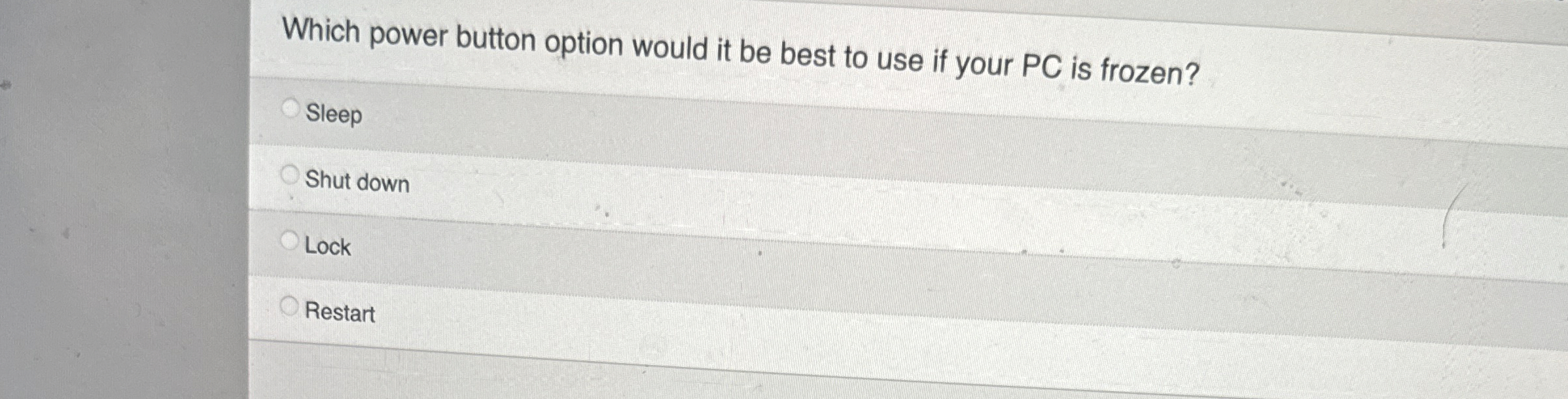 Which power button option would it be best to use