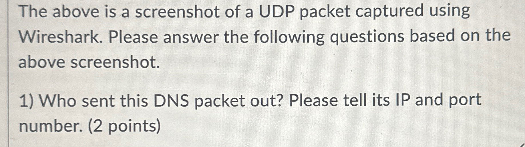 The above is a screenshot of a UDP packet