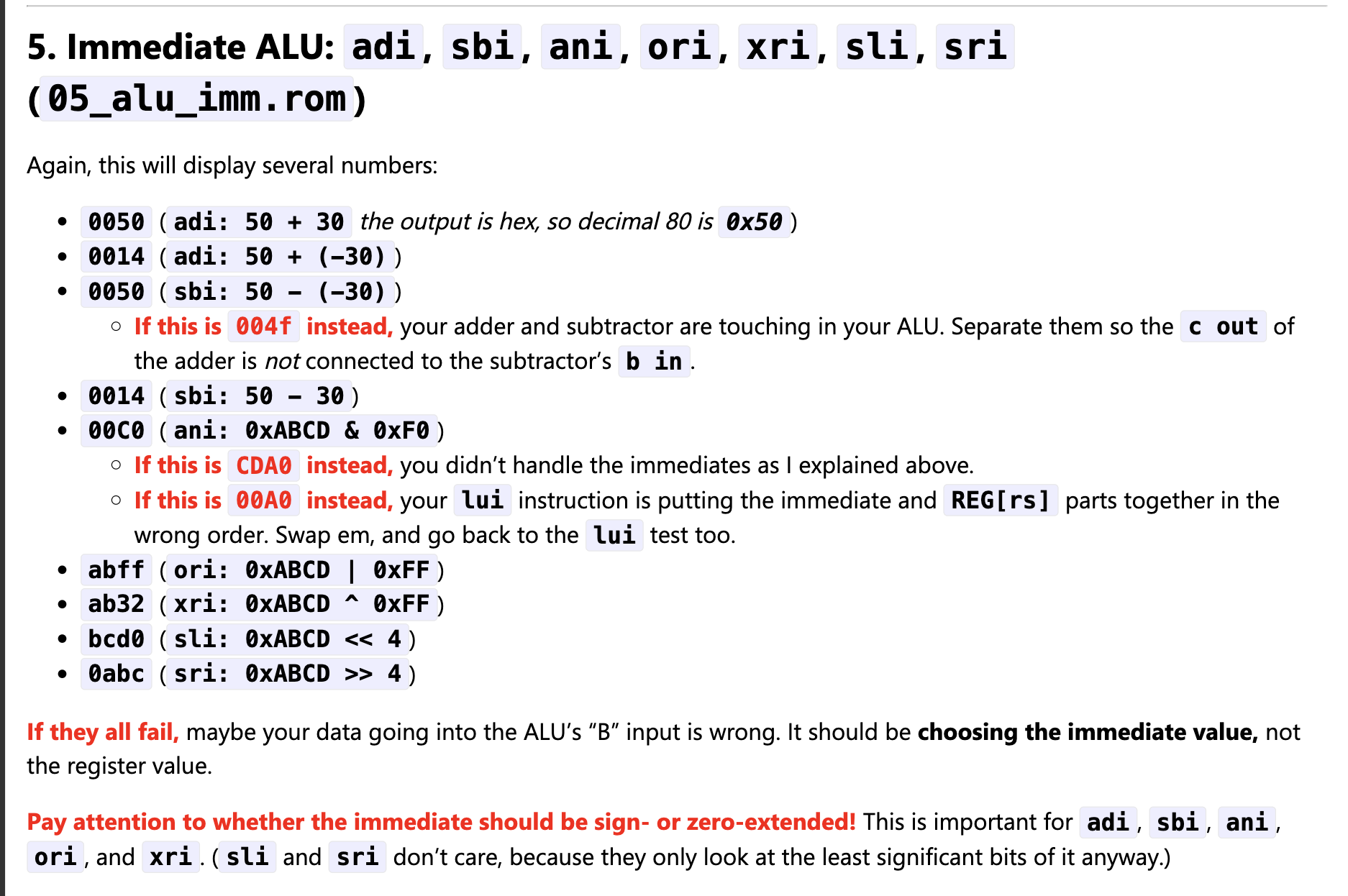Make an Immediates ALU in Logism This is the test