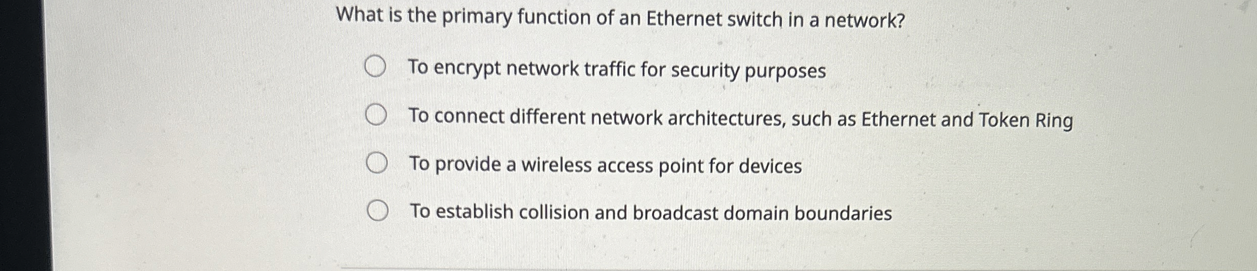What is the primary function of an Ethernet