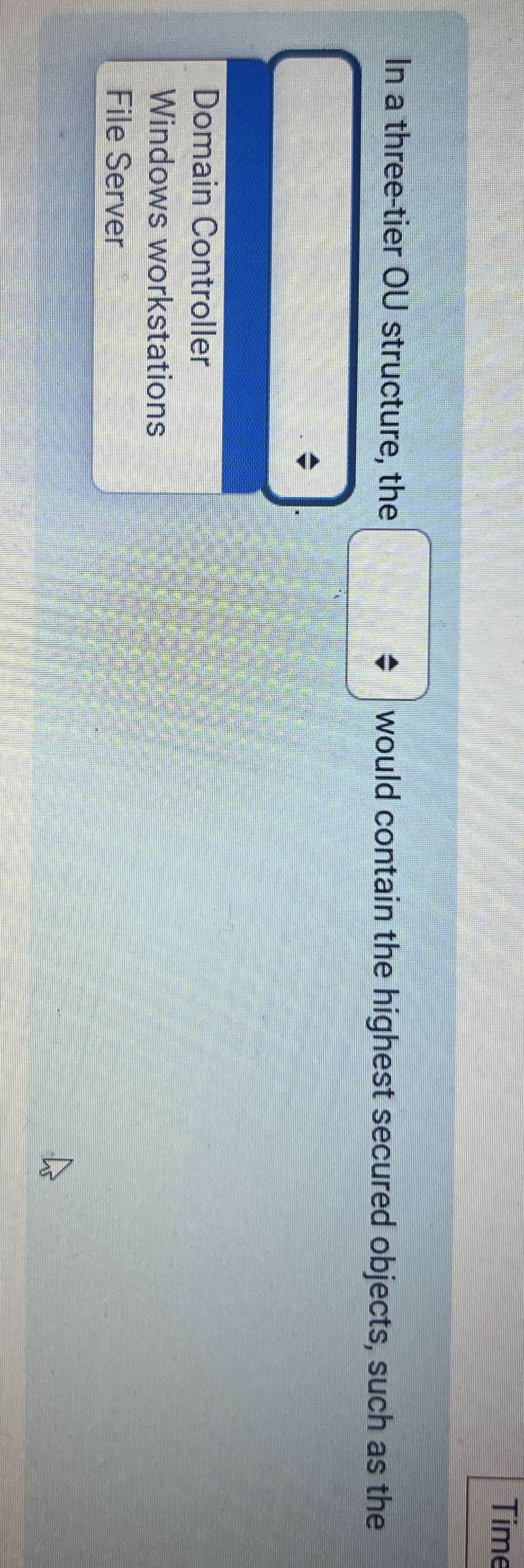 In a three - tier OU structure, the would contain