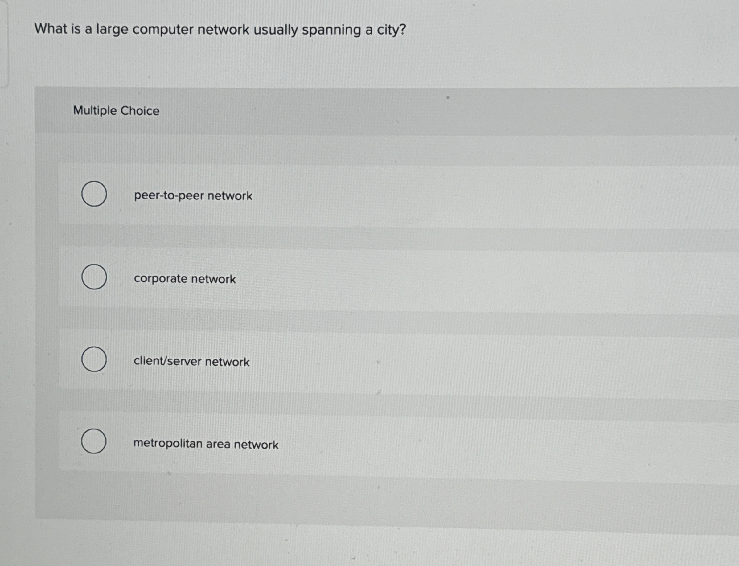 What is a large computer network usually spanning