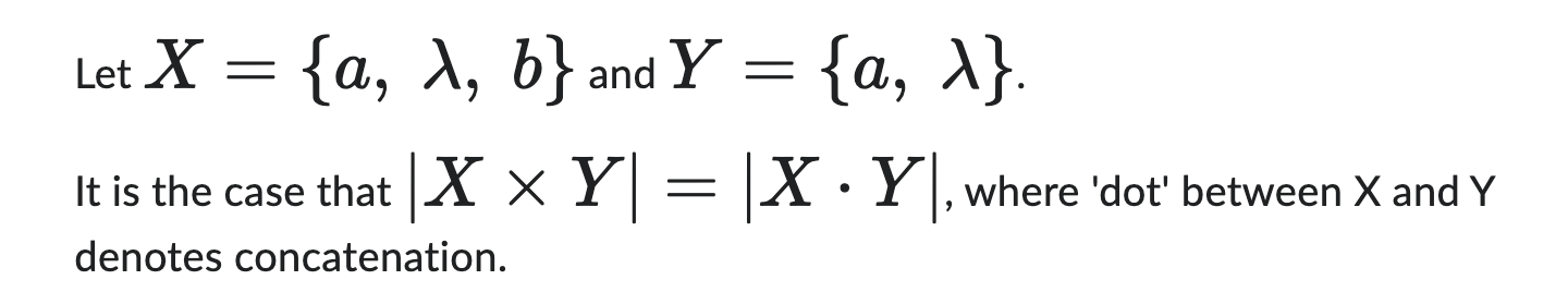 Let x = { a , , b } and Y = { a , } . It is the