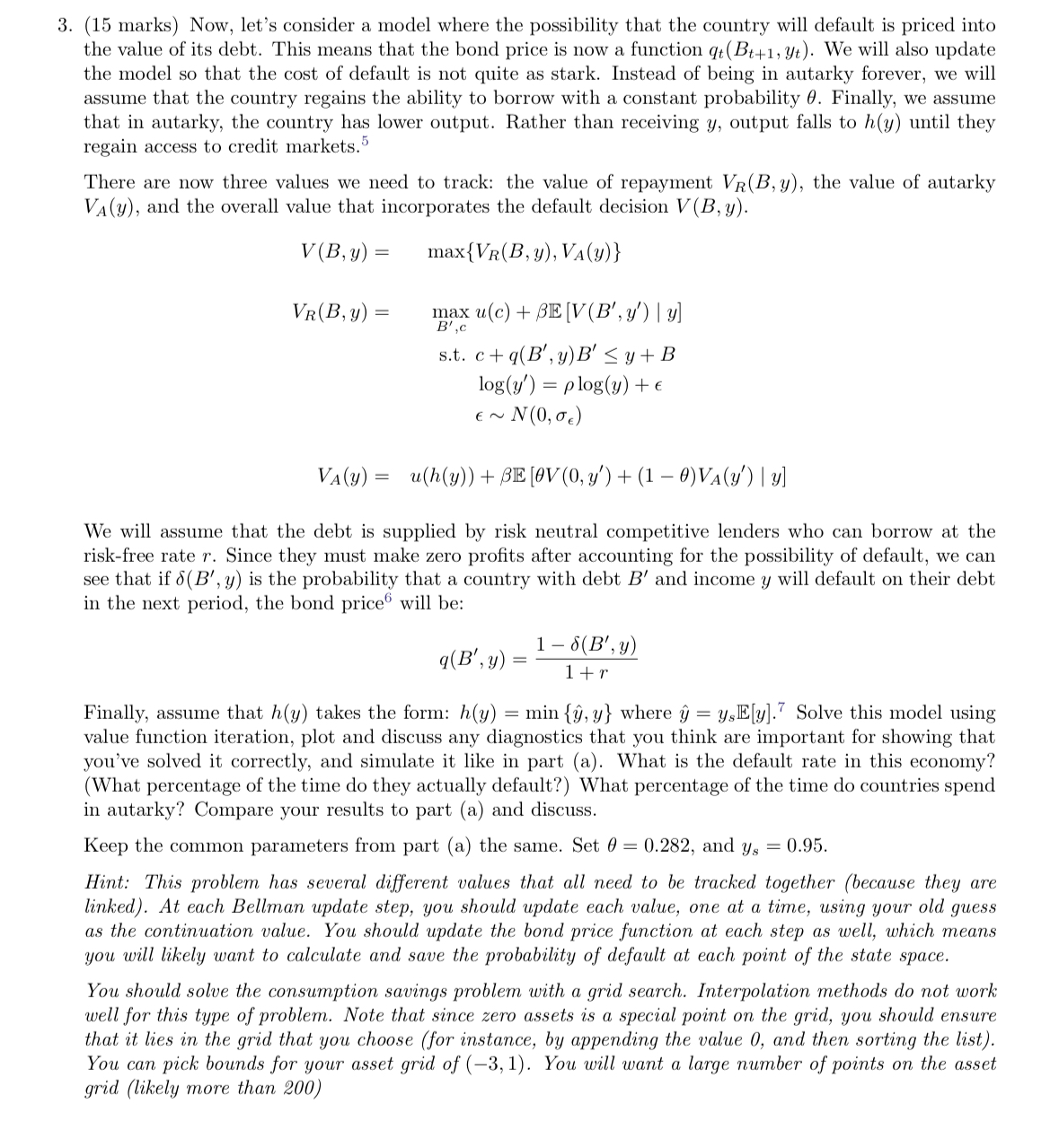 ( 1 5 marks ) Now, let's consider a model where