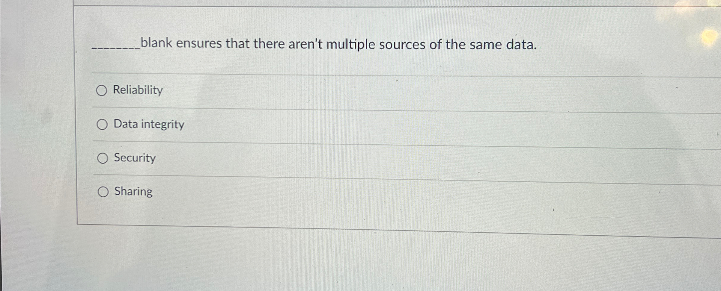 blank ensures that there aren't multiple sources