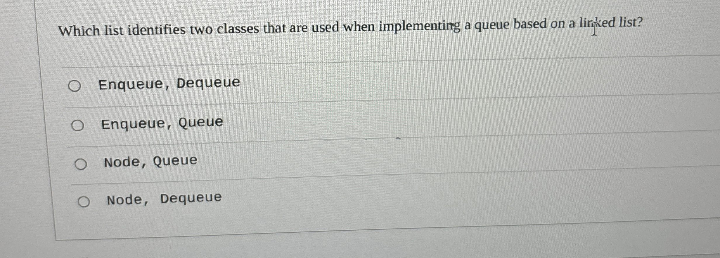Which list identifies two classes that are used