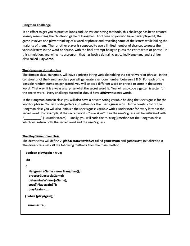 Java, please show complete code.