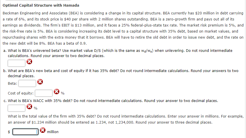 Optimal Capital Structure with Hamada Beckman