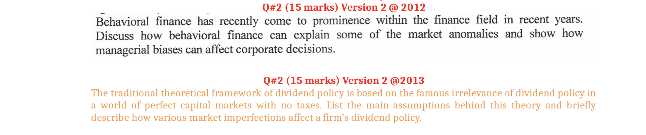 Q#2 (15 marks) Version 2 @ 2012 Behavioral