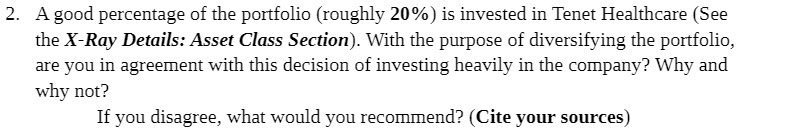 2. A good percentage of the portfolio (roughly