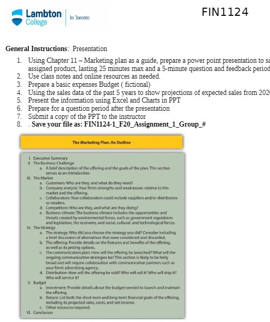 Lambton FIN1124 In Toronto College General