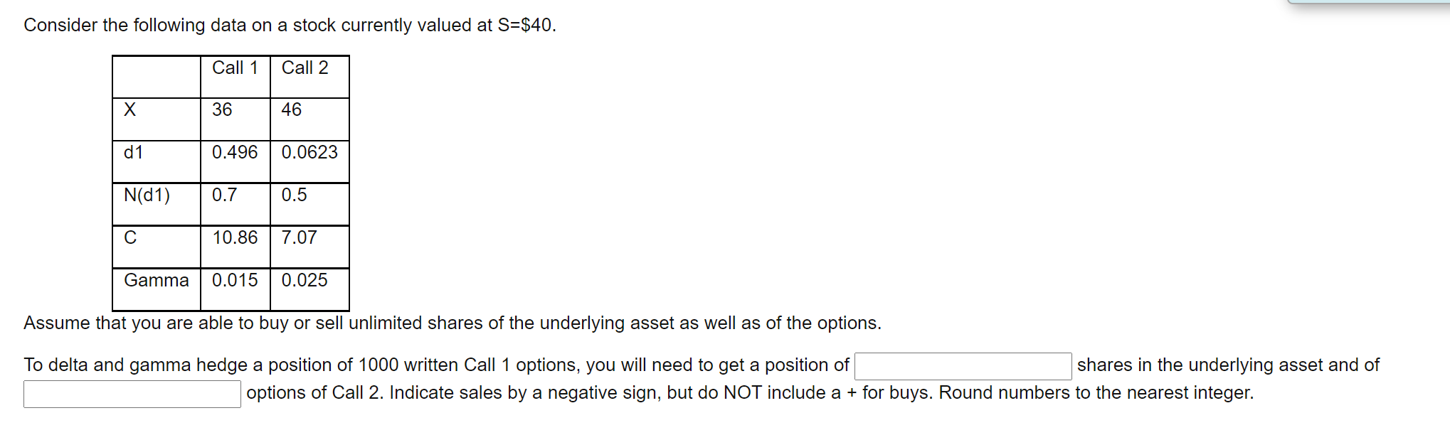 Consider the following data on a stock currently