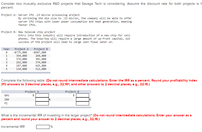 2. Consider two mutuallyr exclusive RSI) projects
