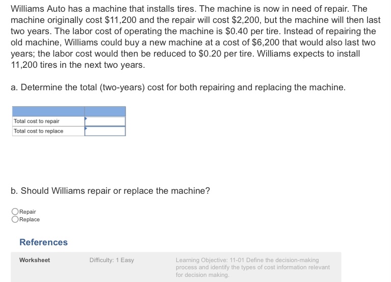 Williams Auto has a machine that installs tires.