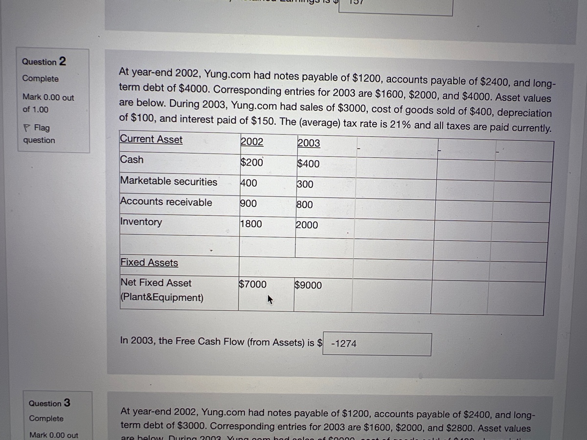 Please help. Question 2 Complete At year-end