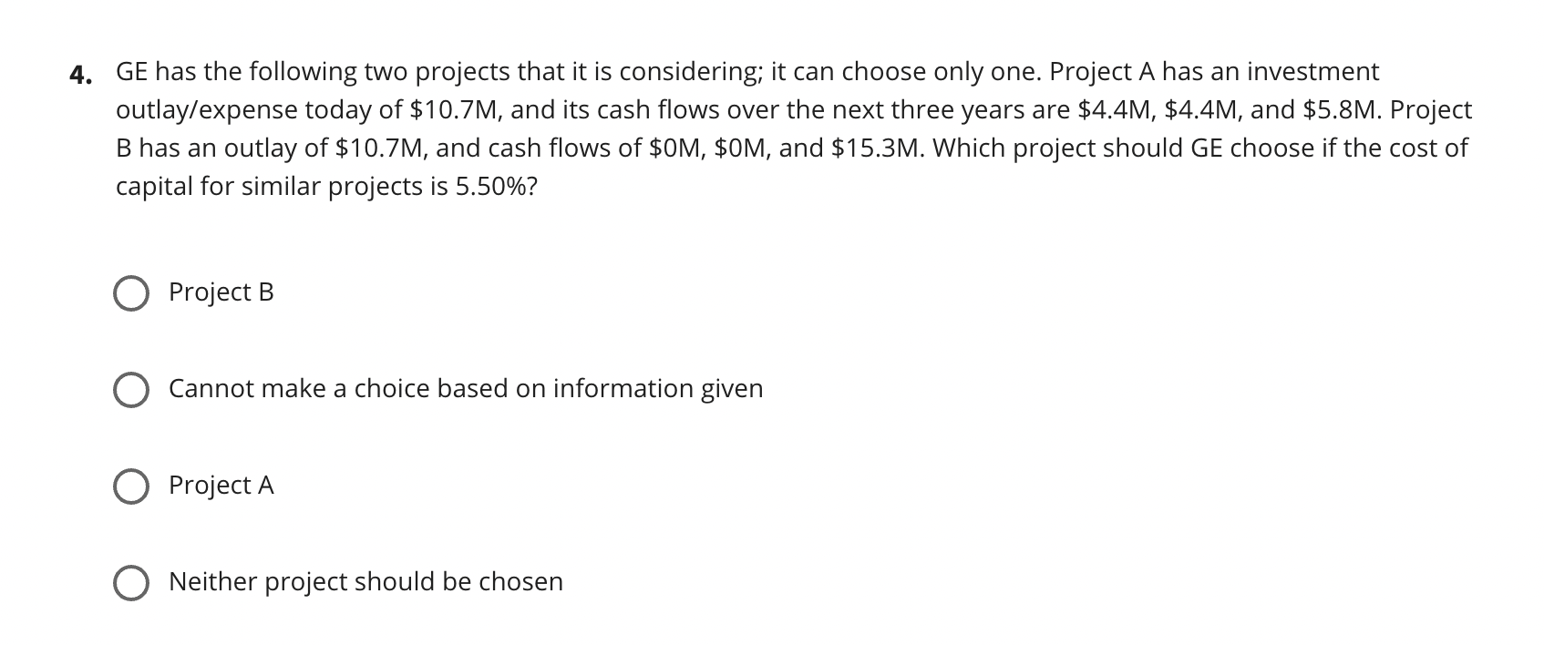 4, GE has the following two projects that it is