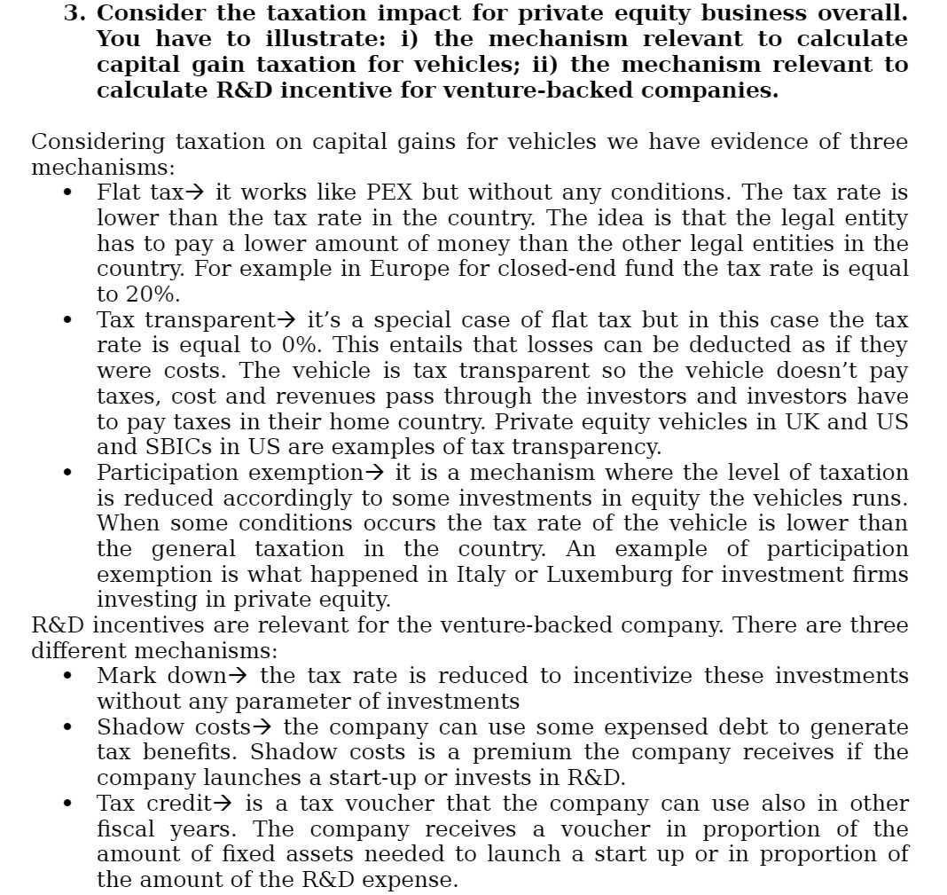 3. Consider the taxation impact for private