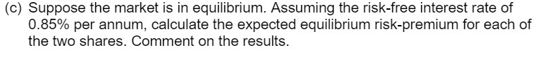 (e) Suppose the market is in equilibrium.