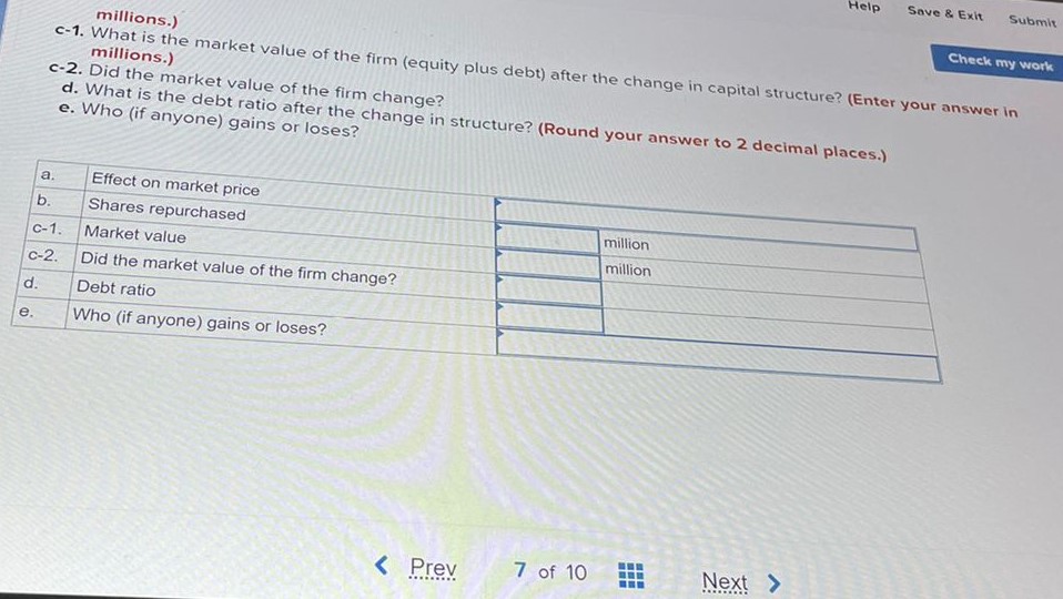 Help Save & Exit Submit Check my work millions.)