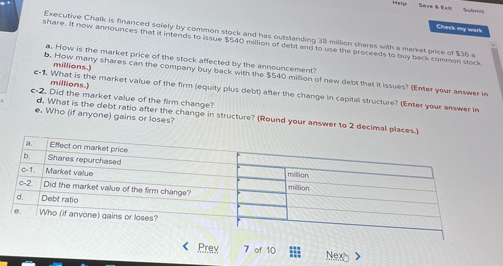 Help Save & Exit Submit Check my work millions.)